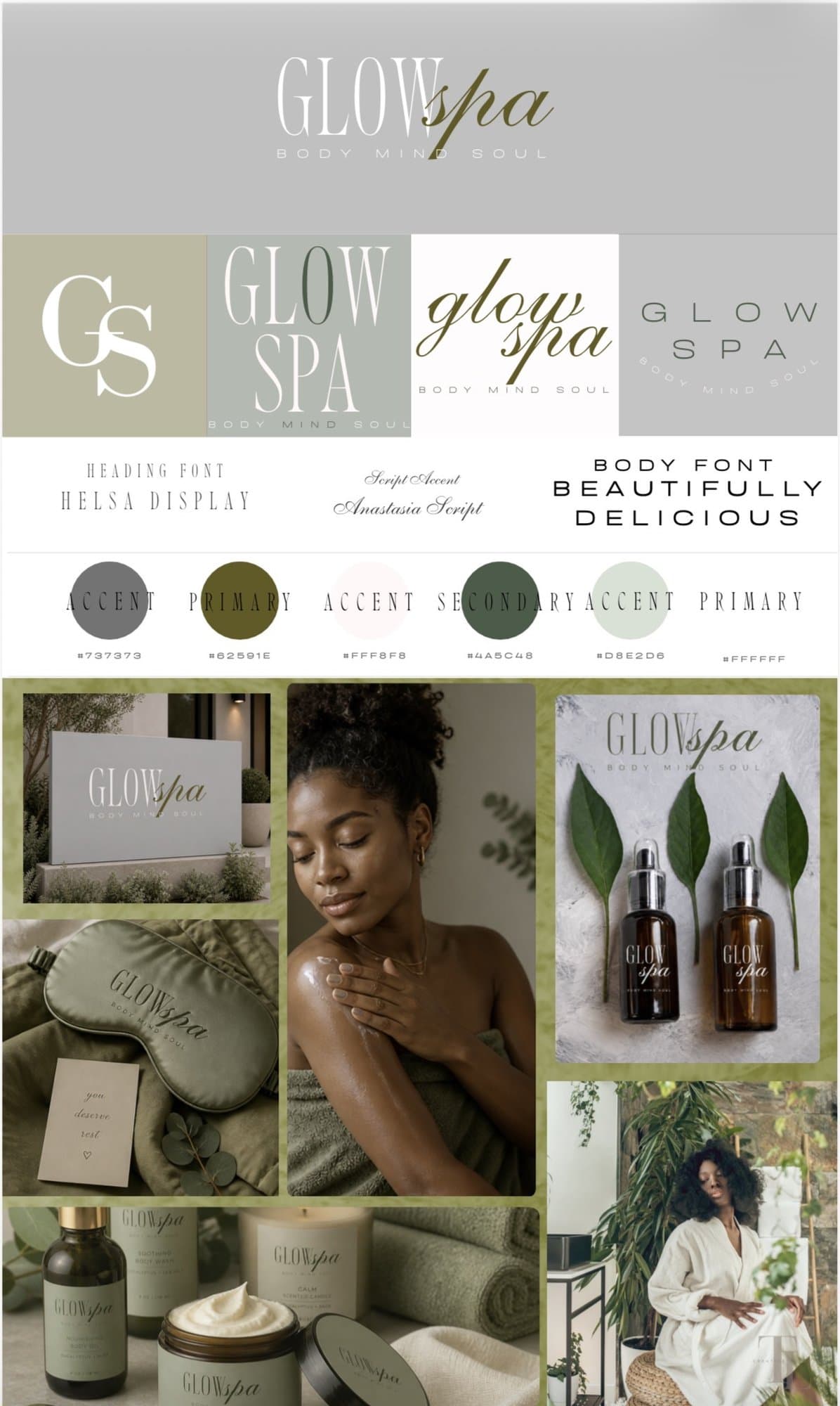 Glow Spa — A wellness sanctuary positioned around softness and restoration.